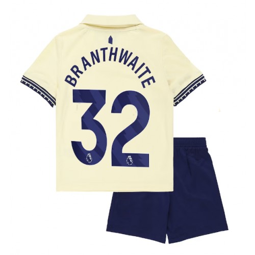 Stroje piłkarskie Everton Jarrad Branthwaite #32 Koszulka Wyjazdowej dla dzieci 2025-26 Krótki Rękaw (+ szorty)
